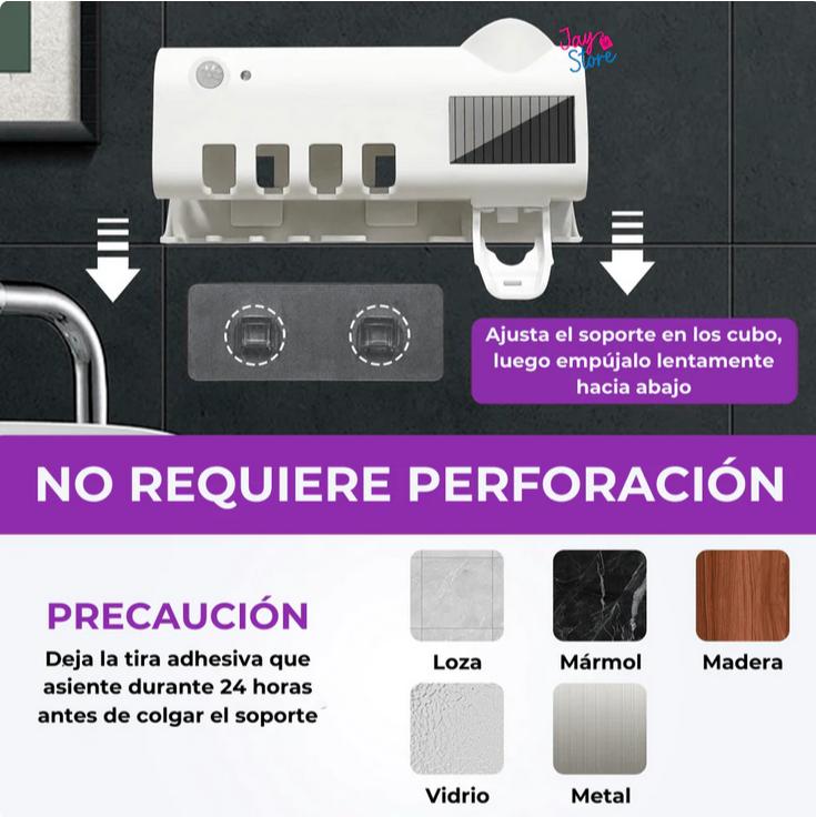 Esterilizador de Cepillo UV + Dispensador 3 en 1