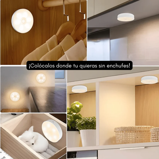 Pack de 3 LED Recargables con Sensor de Movimiento