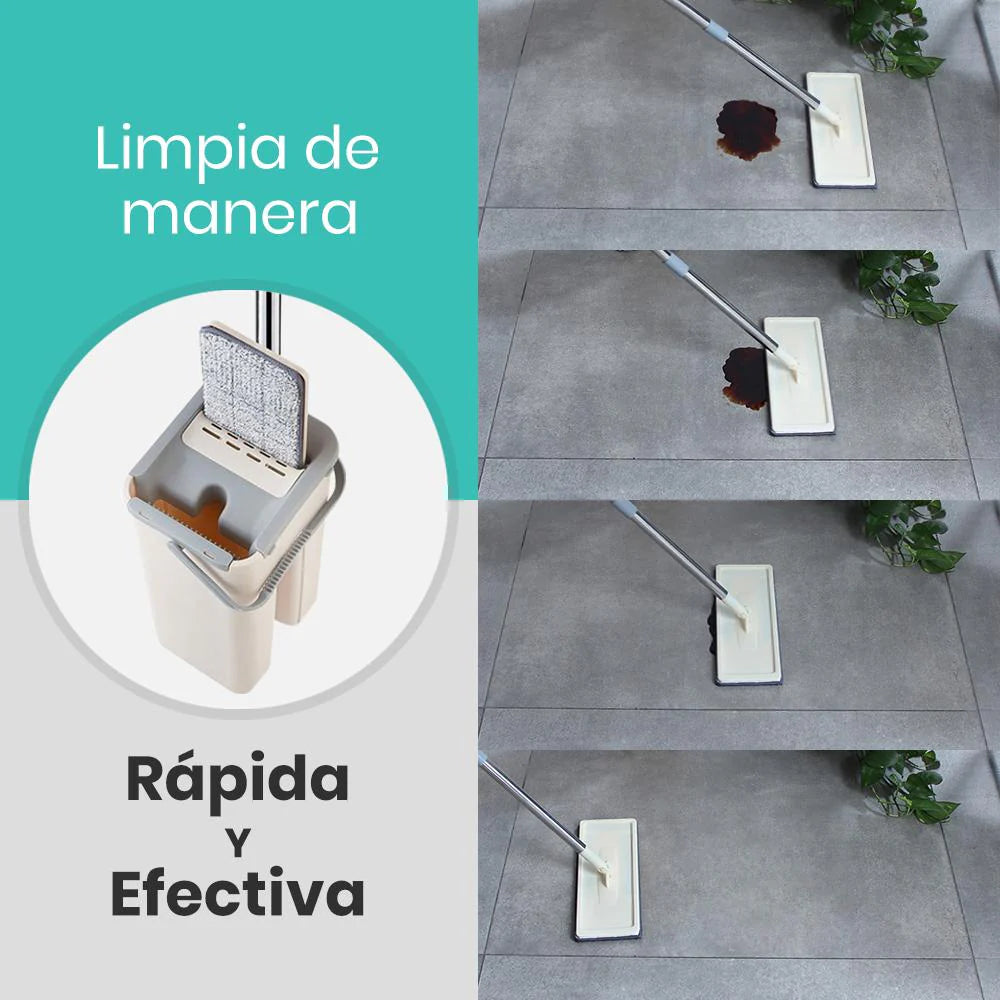 Mopa de Microfibra con Balde Escurridor + 6 paños
